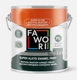 Эмаль Fawori Super Alkyd Enamel Paint - 716 желтая глянцевая 2.5л