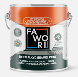 Эмаль Fawori Super Alkyd Enamel Paint - 717 светло-желтая глянцевая 2.5л