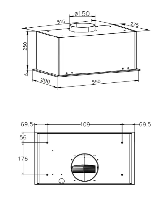 Вытяжка Hansa OMP6553BGH черно-серая 