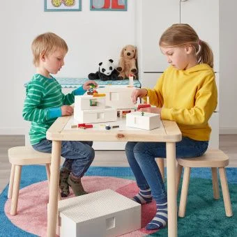 Контейнер Ikea Bygglek Бюгглек Lego с крышкой 3шт белый купить,0