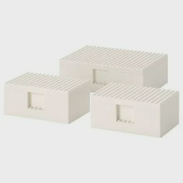 Контейнер Ikea Bygglek Бюгглек Lego с крышкой 3шт белый