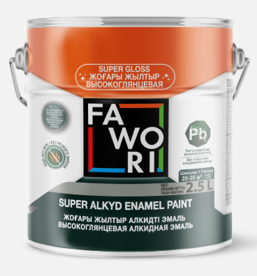 Эмаль Fawori Super Alkyd Enamel Paint - 152 белая матовая 2.5л купить,17200