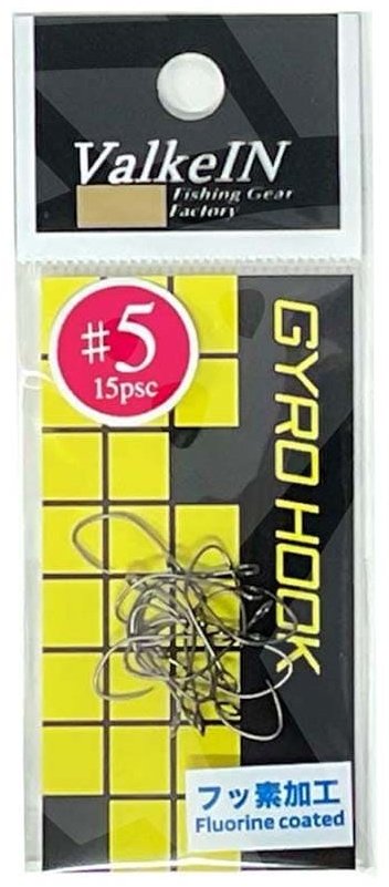 Крючок для рыбалки ValkeIN Gyro Hook №5 одинарный серебристый 15 шт