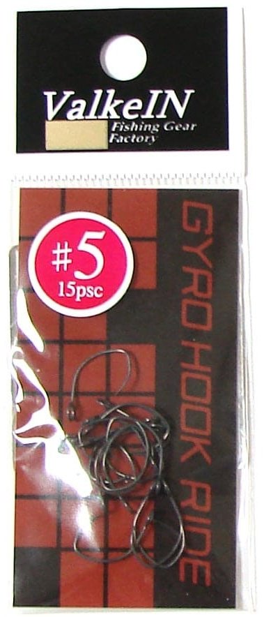 Крючок для рыбалки ValkeIN Gyro Hook Ride №5 одинарный черный 15 шт