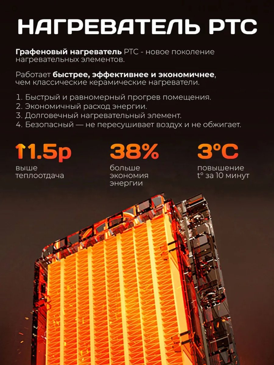 Тепловентилятор FitTop HQ27-270BRS черный