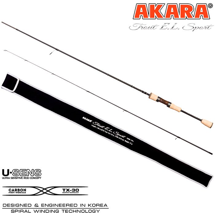 Удилище Akara TELS-198UL для зимней рыбалки 1.98 м купить,NaN