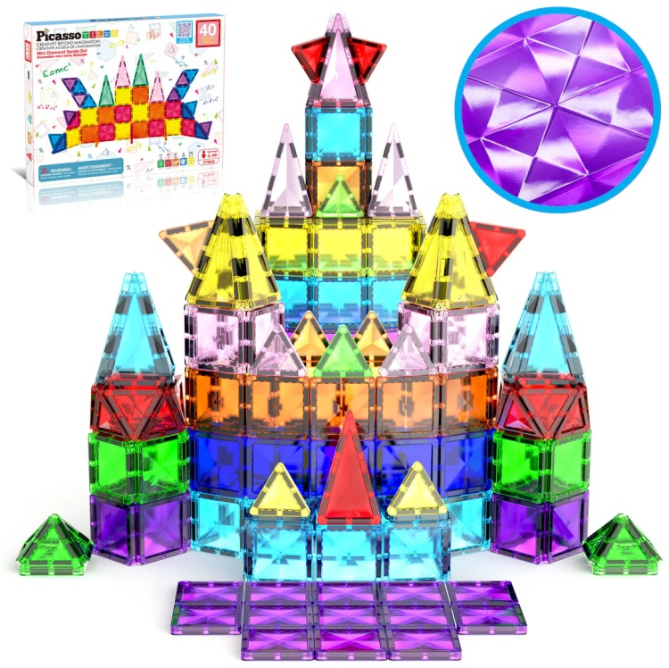 Конструктор PicassoTiles Mini Diamond дорожный формат 40 деталей купить,NaN