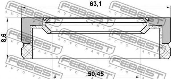 Сальник Febest 95BFY-52630909X 50.45x63.1x8.6