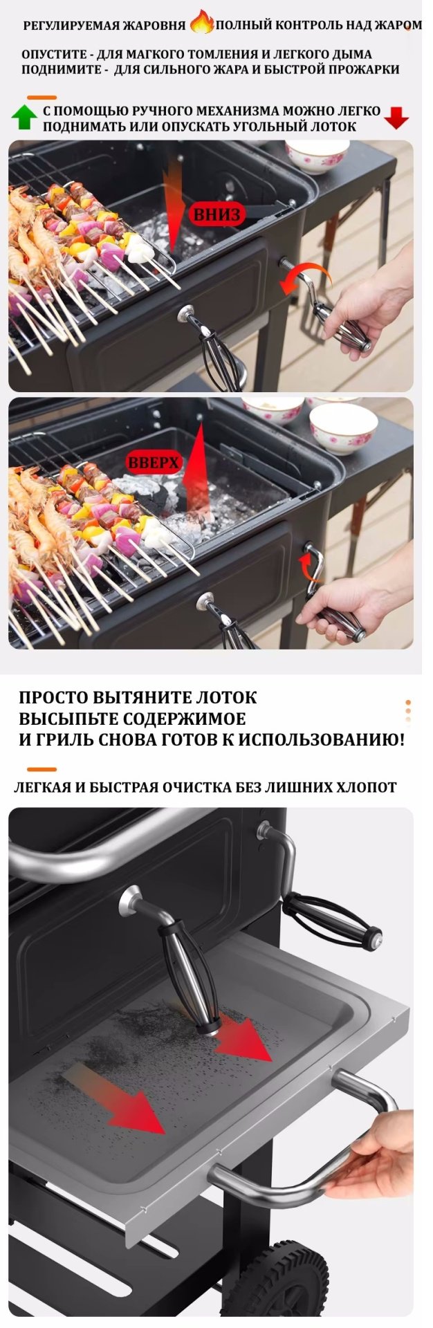 FitTop барбекю, гриль, коптильня, смокер, гриль-мангал, печь, томильня FT23-001, сталь, нержавеющая сталь