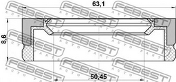 Сальник Febest 95BFY-52630909X 50.45x63.1x8.6