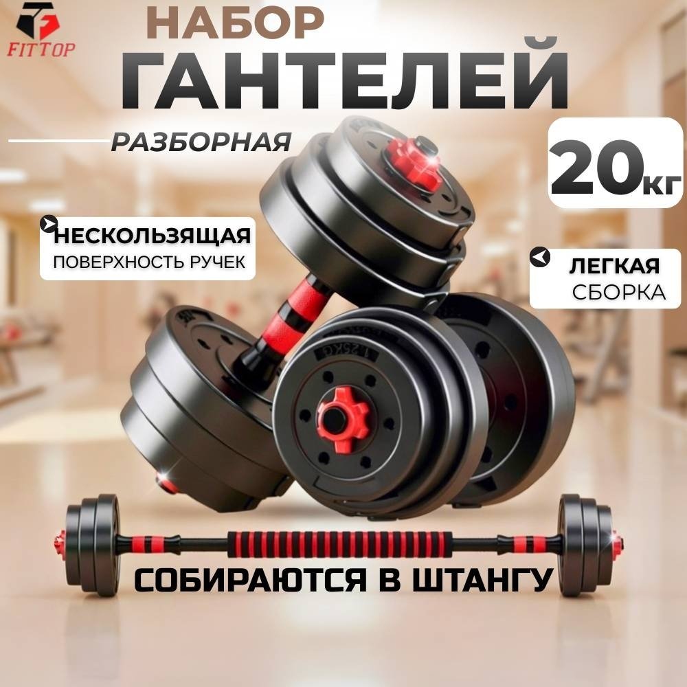 Набор гантелей FitTop разборная 20 кг купить,NaN