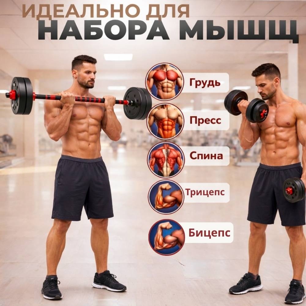 Набор гантелей FitTop разборная 15 кг