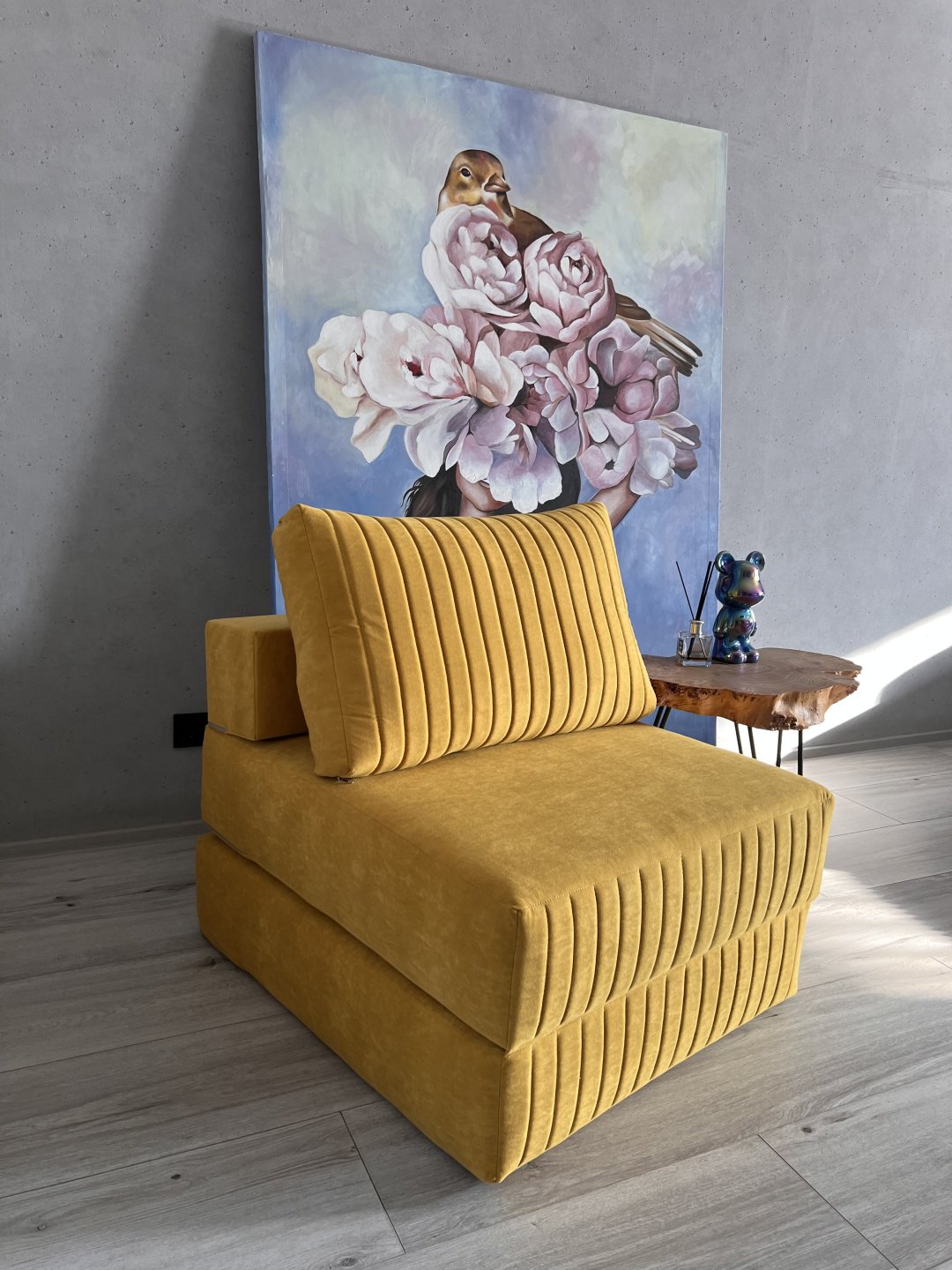 Бескаркасное кресло PRESTIGE MEBEL 09 , обивка велюр, желтый купить,NaN