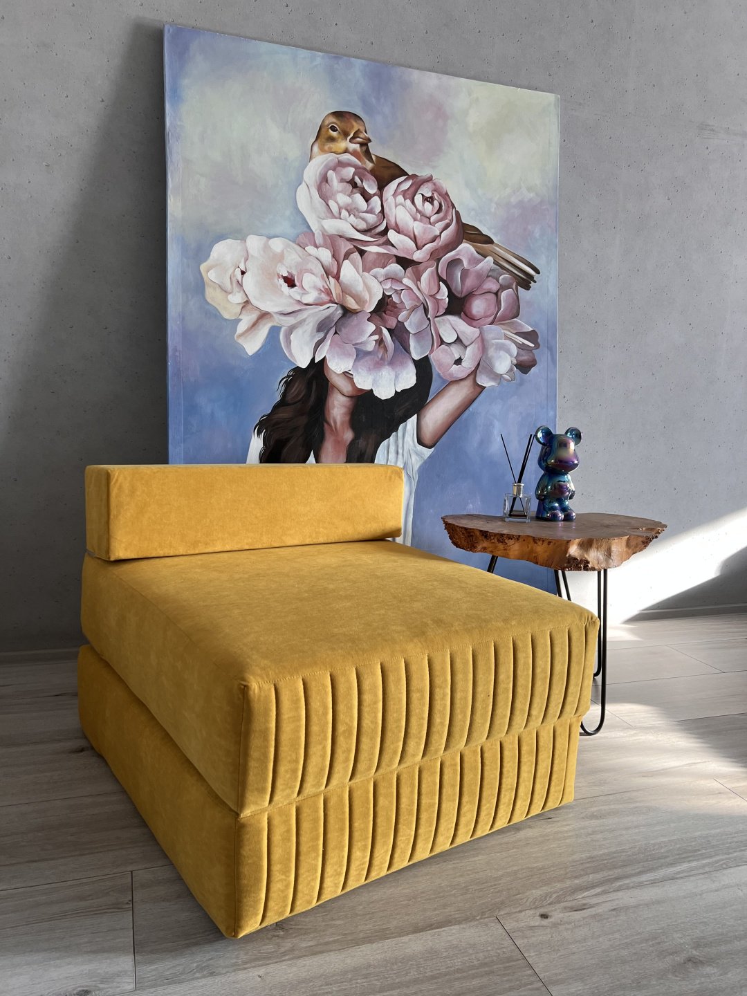 Бескаркасное кресло PRESTIGE MEBEL 09 , обивка велюр, желтый купить,NaN