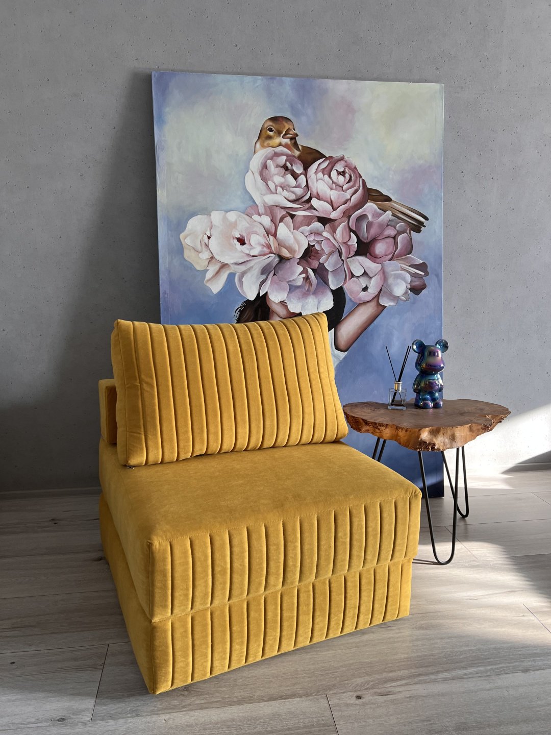 Бескаркасное кресло PRESTIGE MEBEL 09 , обивка велюр, желтый купить,NaN