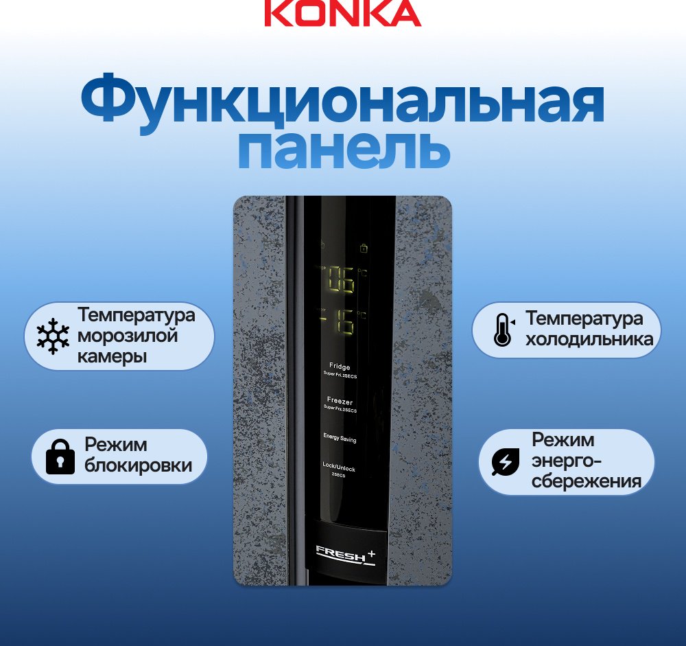 Холодильник KONKA KRSB-600SG серебристый