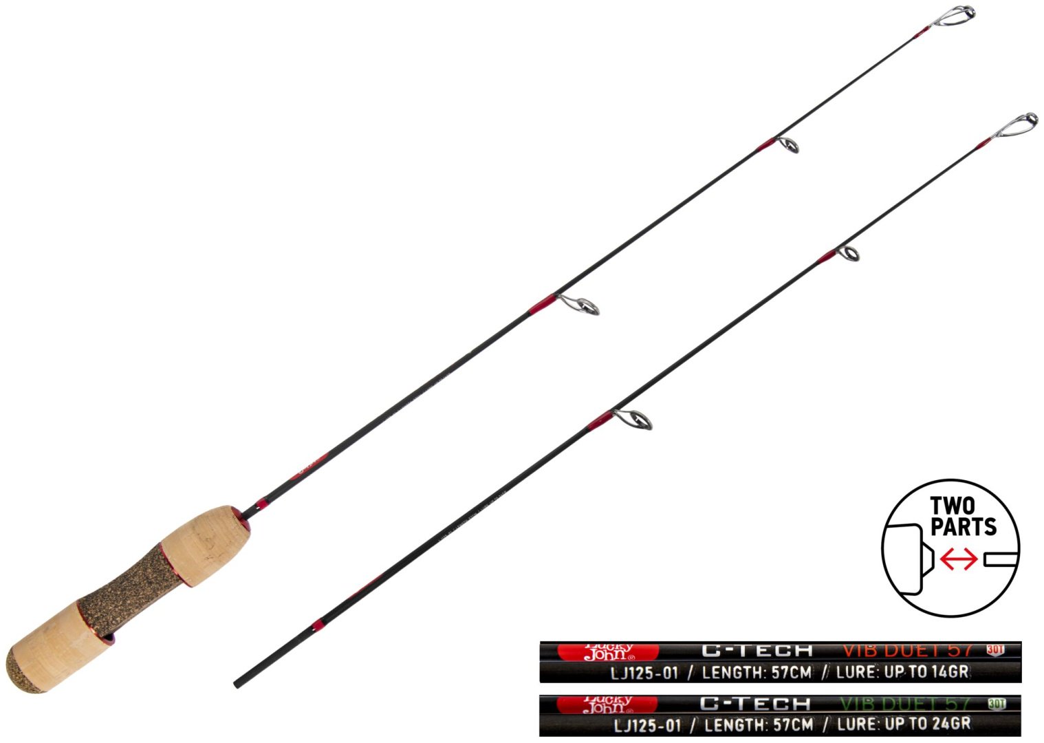 Удилище Lucky John C-TECH VIB DUET LJ125-01 для зимней рыбалки 0.57 м