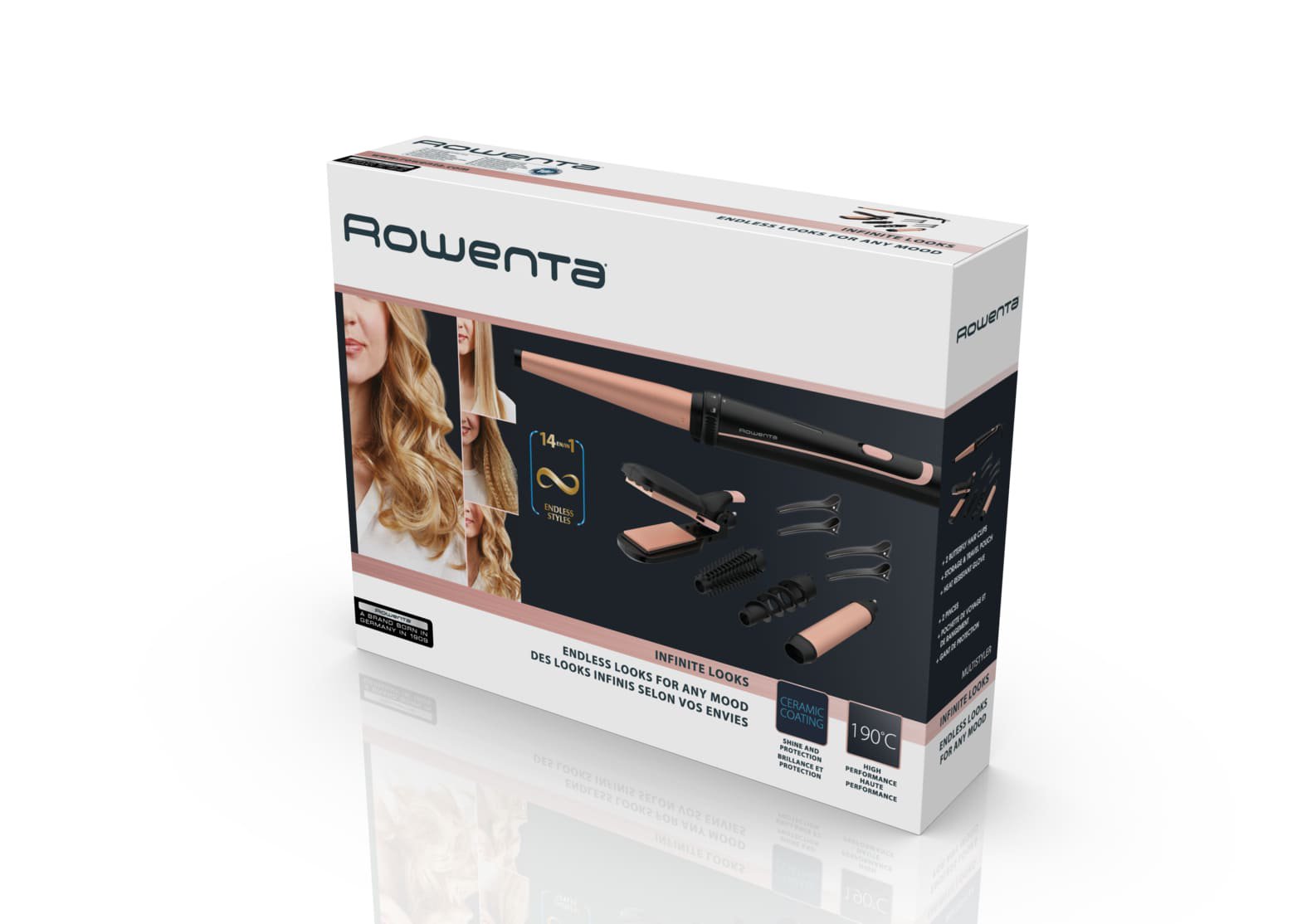 Мультистайлер Rowenta 14в1 Infinite Looks CF4230F0 черно-золотистый купить,0