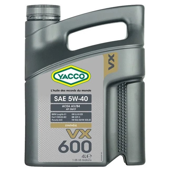 Моторное масло Yacco VX 600 5W40 4л