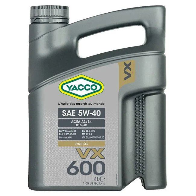 Моторное масло Yacco VX 600 5W40 4л купить,NaN