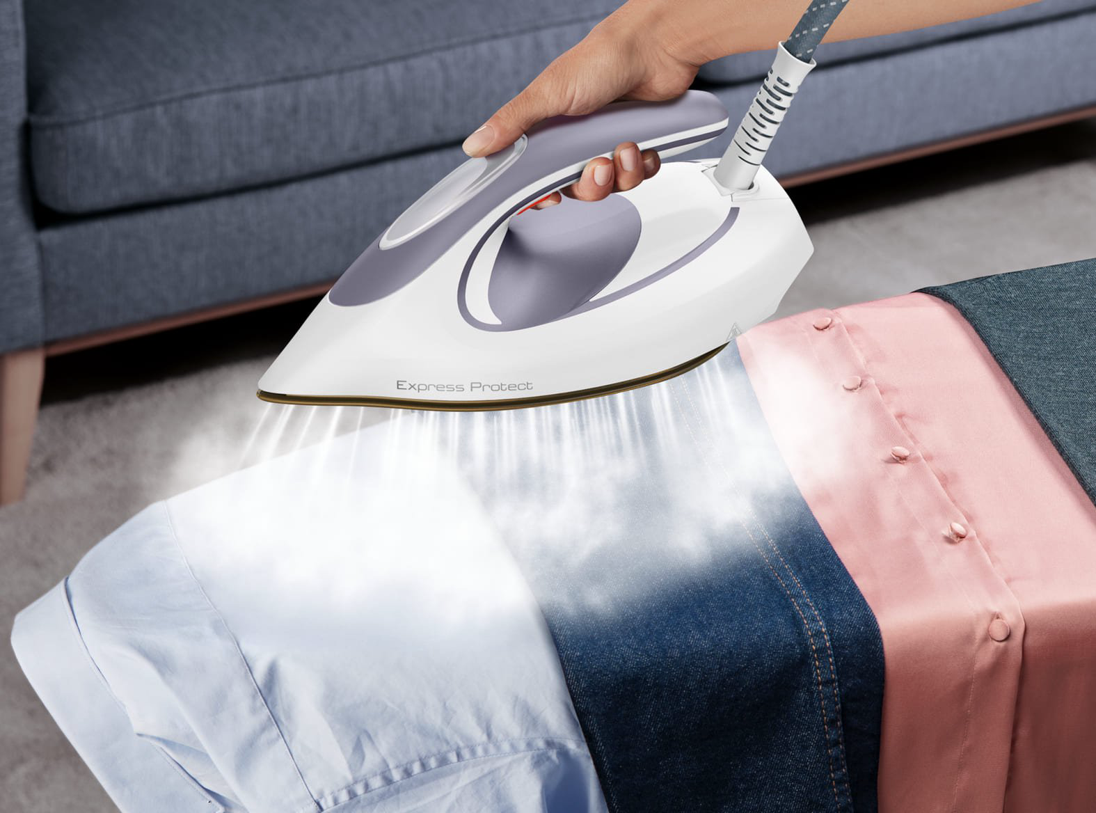 Парогенератор Tefal Express Protect SV9203E0 бело-фиолетовый купить,159990