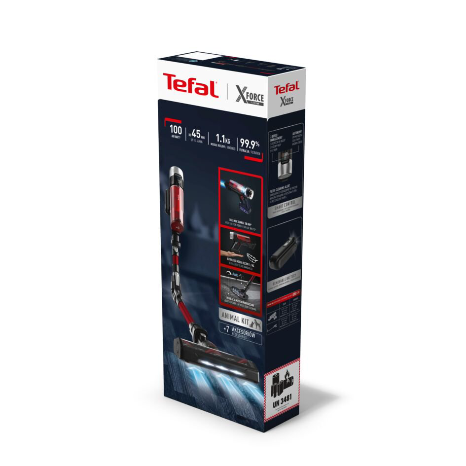 Пылесос Tefal X-Force Flex 9.60 Animal TY2079WO черно-красный купить,NaN