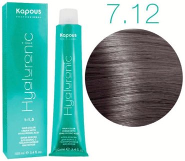 Kapous Professional Hyaluronic Acid 7.12 блондин пепельный перламутровый крем-краска 100 мл купить,NaN