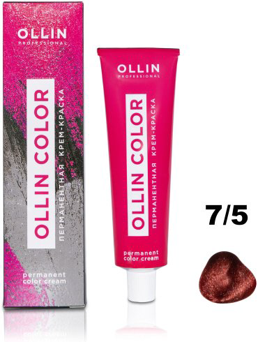 Крем-краска Ollin Professional Color 7/5 русый махагоновый 100 мл купить,NaN