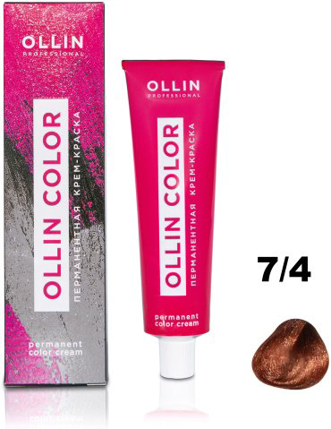 Крем-краска Ollin Professional Color 7/4 русый медный 100 мл купить,NaN