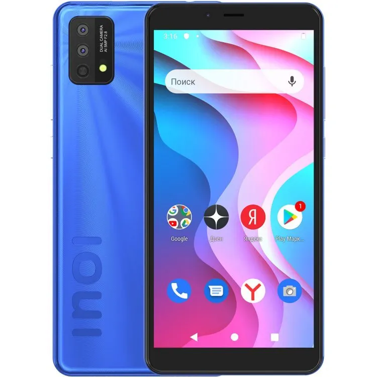 Смартфон Inoi A52 Lite 1/32Gb Blue купить,NaN