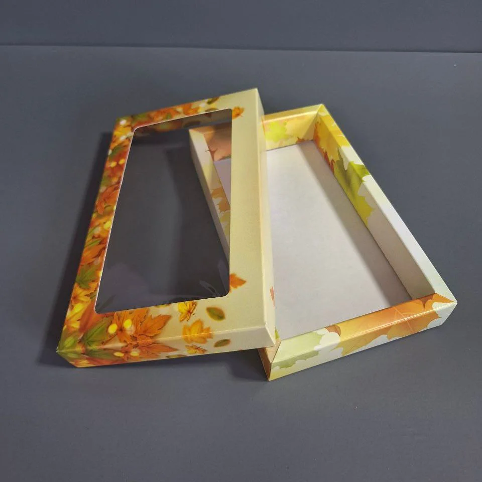 Коробка Box.kz с окном 5шт листья - ForteMarket Коробка Box.kz с окном 5шт листья купить,0