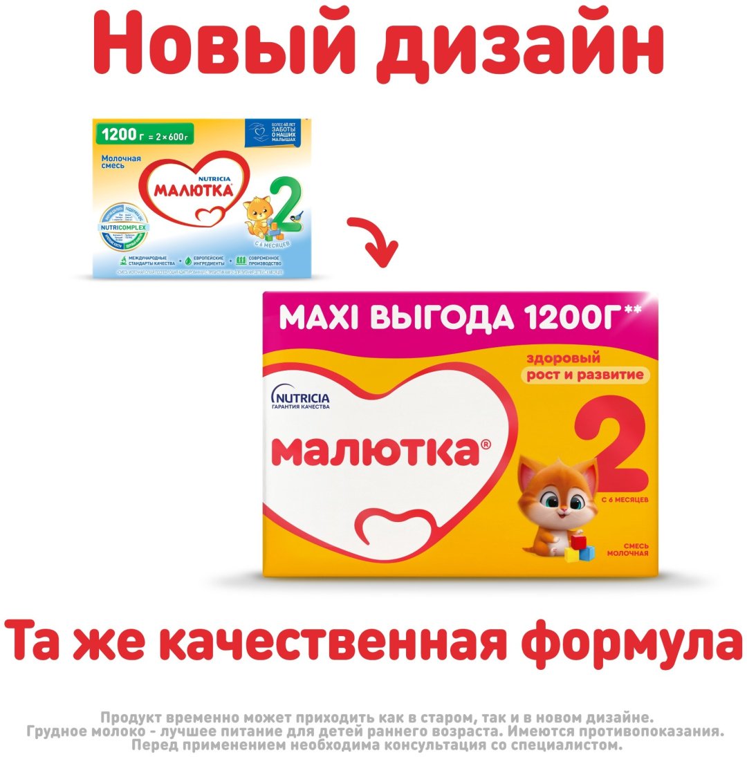 Малютка Малютка 2 с 6 месяцев 1200 г купить,NaN