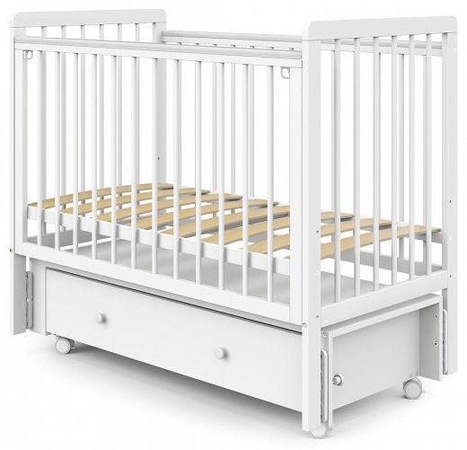 Детская кровать Pituso Tiny 00001093, 60x120 см, белый купить,NaN