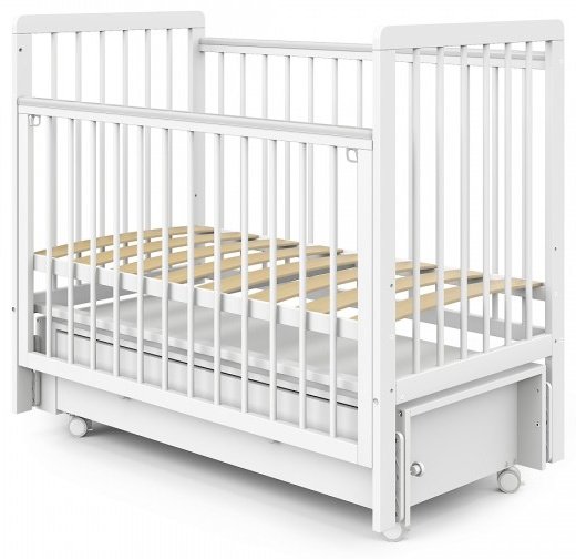 Детская кровать Pituso Tiny 00001093, 60x120 см, белый купить,NaN