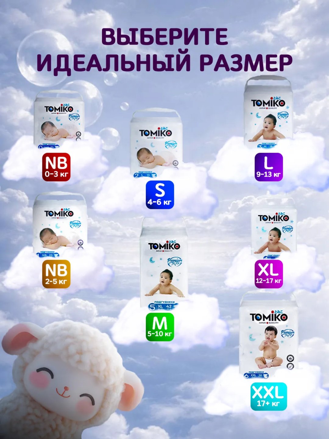Подгузники Tomiko TOMIKO Premium Soft Подгузники на липучках NB (0-3 кг) 24 шт NB, 24 шт купить,NaN
