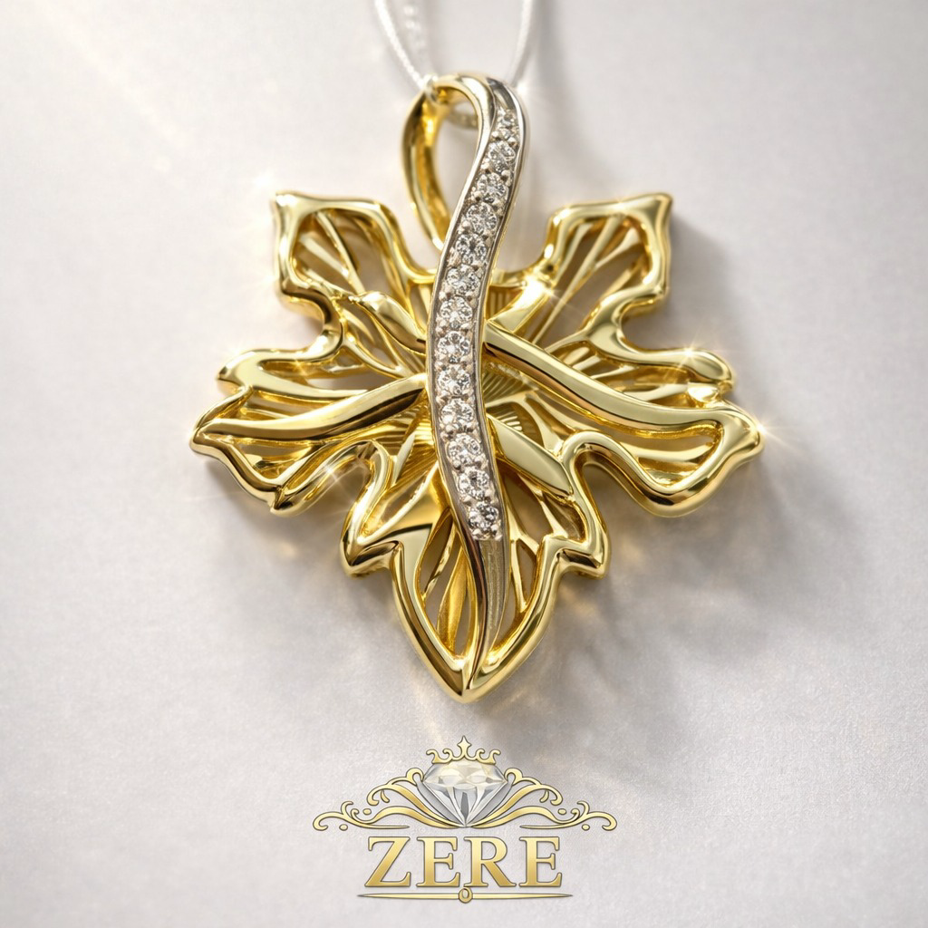 Подвеска Zere Лист с фианитами ZR280304 золото 1.85гр купить,153675