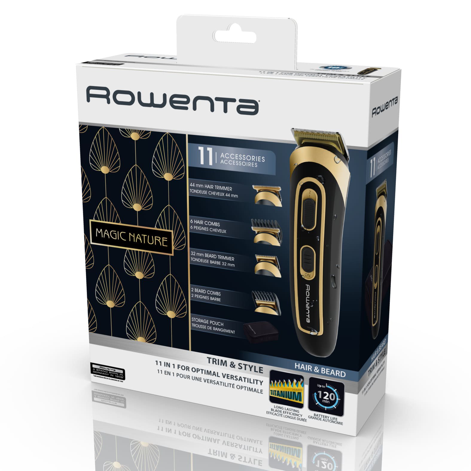 Мультитриммер Rowenta 11 в 1 Trim&Style TN9118F0 черно-золотистый купить,NaN