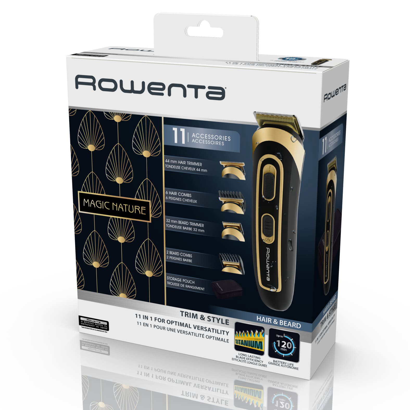 Мультитриммер Rowenta 11 в 1 Trim&Style TN9118F0 черно-золотистый купить,NaN