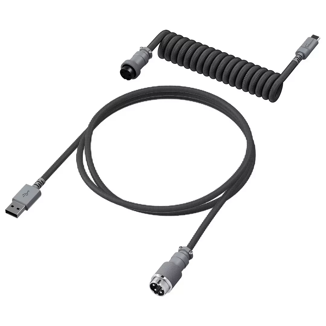 Кабель для механической клавиатуры HyperX USB-C Coiled Cable Gray 6J678AA купить,0