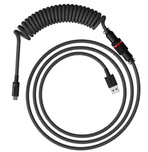 Кабель для механической клавиатуры HyperX USB-C Coiled Cable Grey-Black 6J679AA