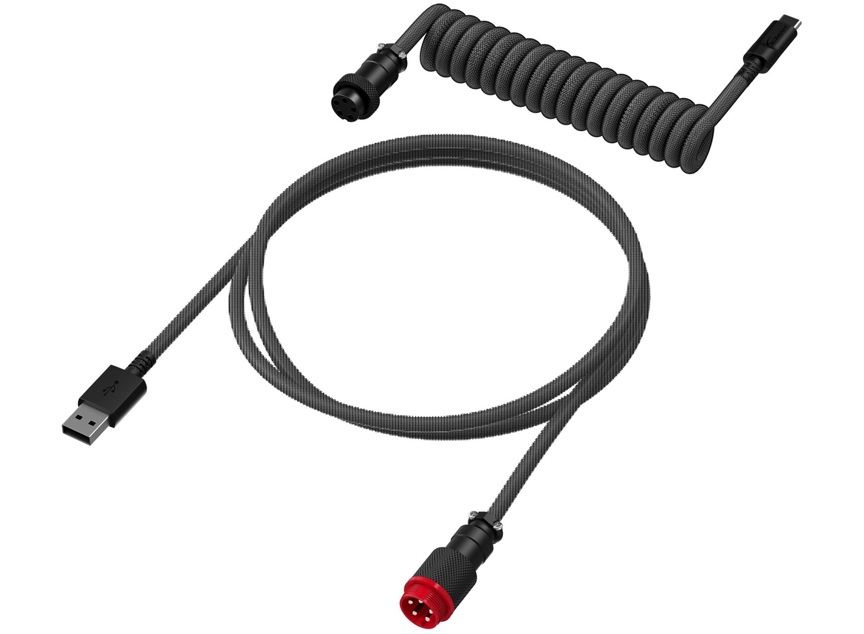 Кабель для механической клавиатуры HyperX USB-C Coiled Cable Grey-Black 6J679AA - ForteMarket Кабель для механической клавиатуры HyperX USB-C Coiled Cable Grey-Black 6J679AA купить,0