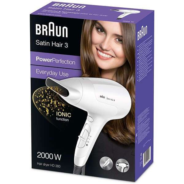 Фен Braun HD380 MN белый купить,NaN