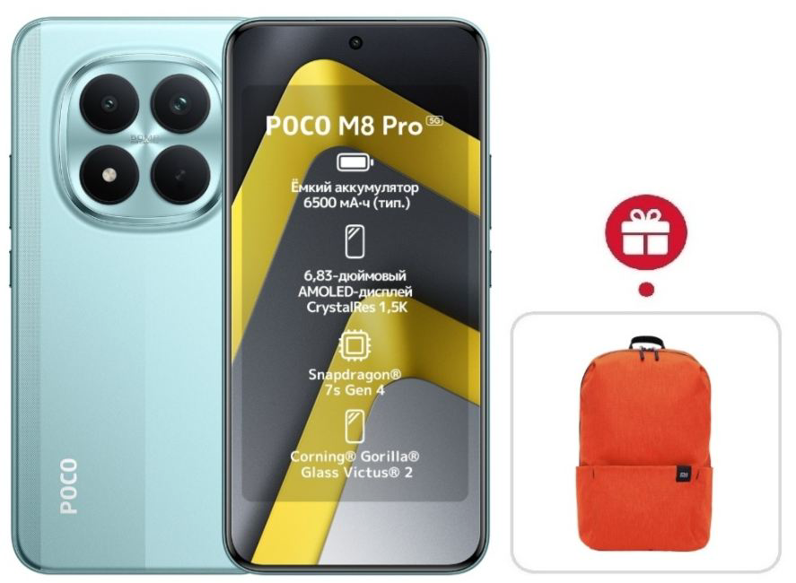 Смартфон Xiaomi Poco M8 Pro 5G 12/512GB Green + подарок купить,NaN