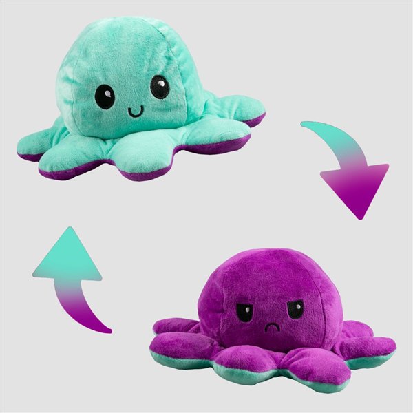 Мягкая игрушка Octopus Осьминог-перевертыш  30см  бирюзовый-фиолетовый купить,NaN