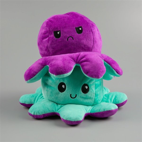 Мягкая игрушка Octopus Осьминог-перевертыш  30см  бирюзовый-фиолетовый купить,NaN