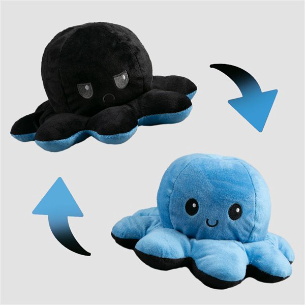 Мягкая игрушка Octopus Осьминог-перевертыш  30см  синий-черный купить,NaN