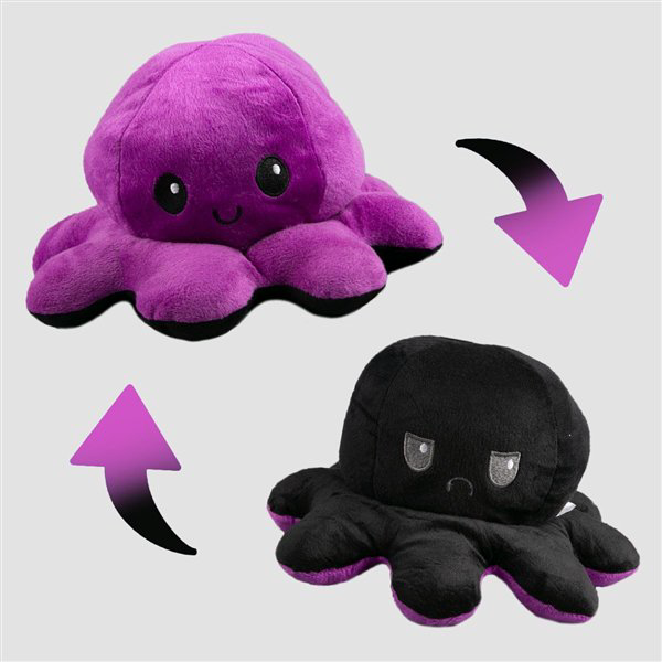 Мягкая игрушка Octopus Осьминог-перевертыш  30см  черный-фиолетовый купить,NaN