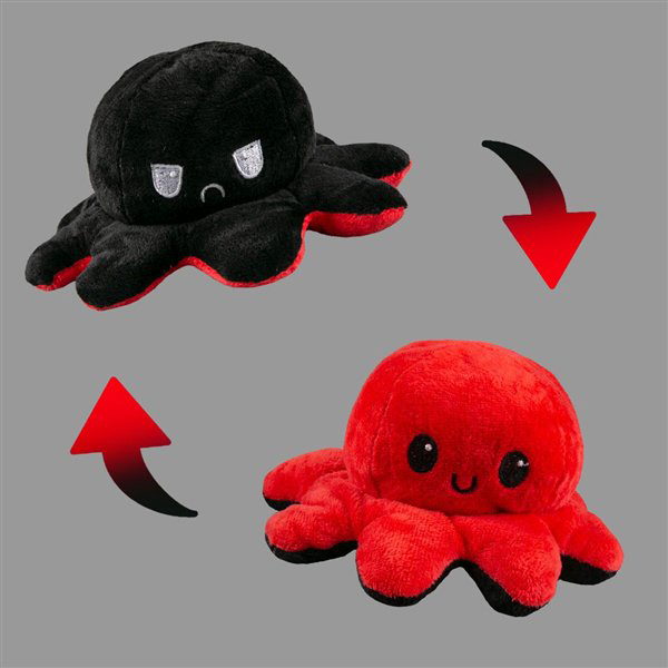 Мягкая игрушка Octopus Осьминог-перевертыш  10см  красный-черный купить,NaN