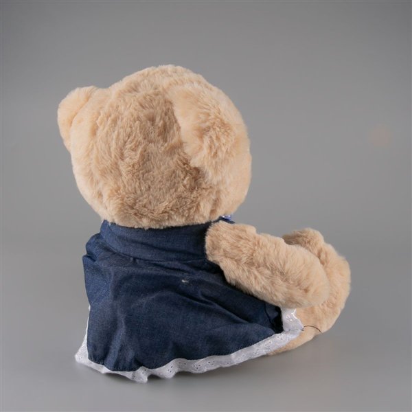 Мягкая игрушка Bulu-Xiong Plush Бежевый мишка в синем платье  35см купить,NaN