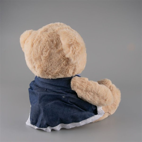 Мягкая игрушка Bulu-Xiong Plush Бежевый мишка в синем платье  35см купить,NaN